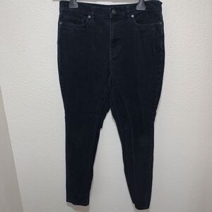 Lands’ End Women’s Corduroy Jeans Size 10 Black High Rise